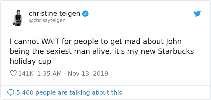 John Legend Is Named 2019's Sexiest Man Alive And His Wife Chrissy Teigen Can't Stop Trolling Him