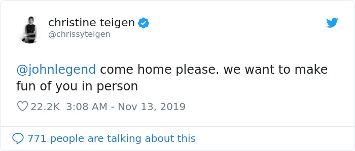 John Legend Is Named 2019's Sexiest Man Alive And His Wife Chrissy Teigen Can't Stop Trolling Him