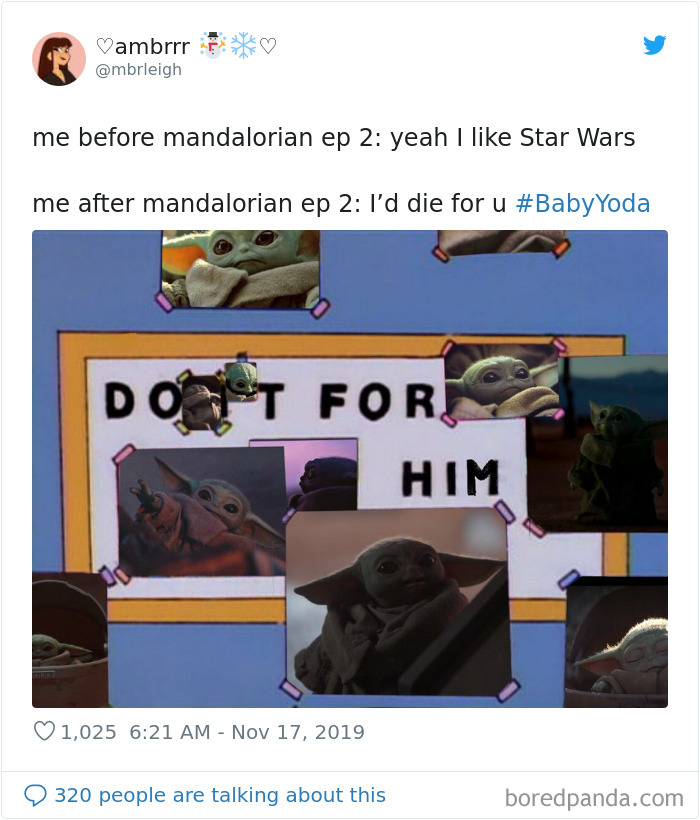 Baby Yoda memes collage showing cute Grogu moments with a "Do it for him" message.
