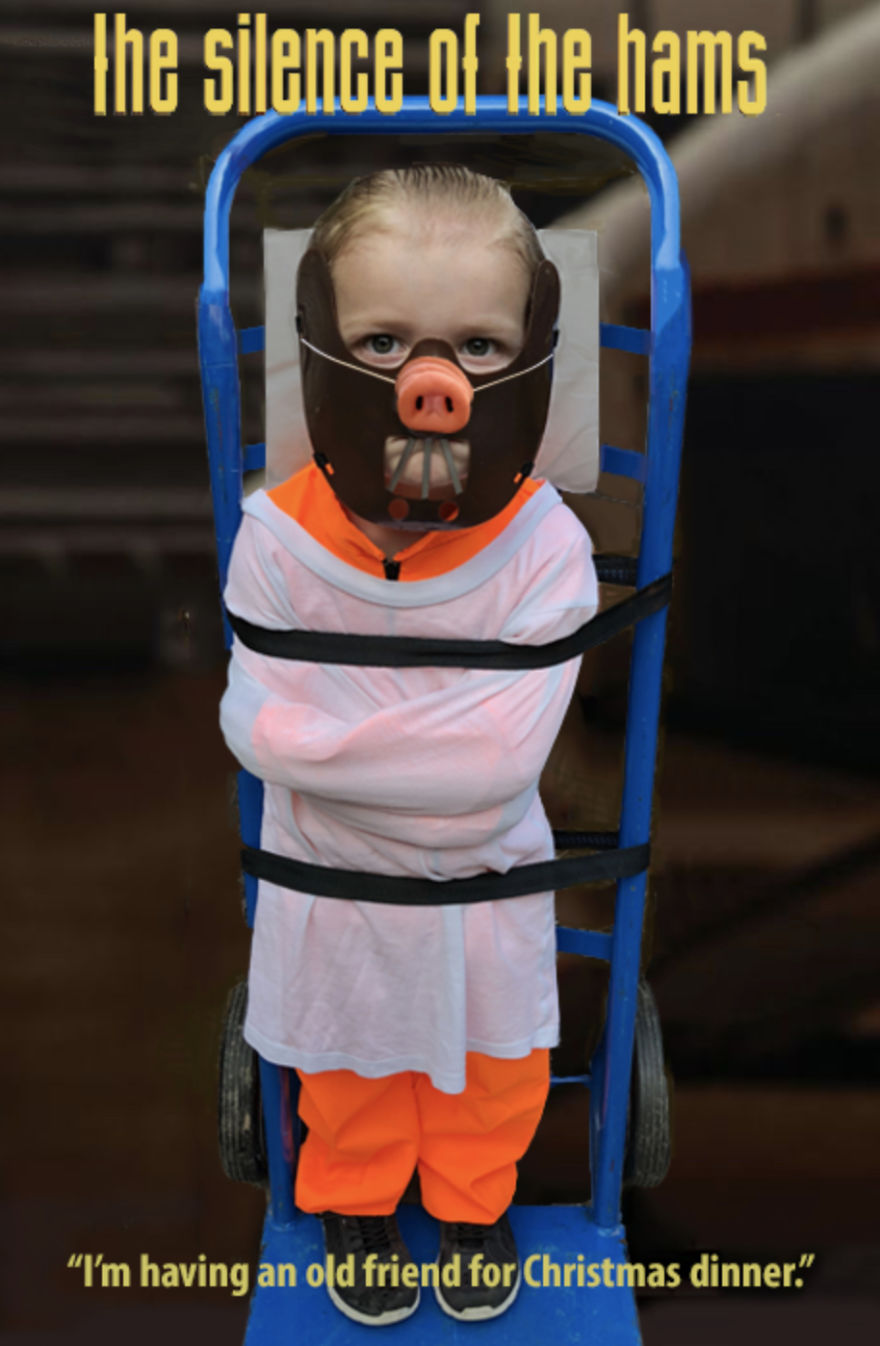 This Card Featured Several Photos Of "Hypothetical Christmas Versions Of Our Favorite Movies"...