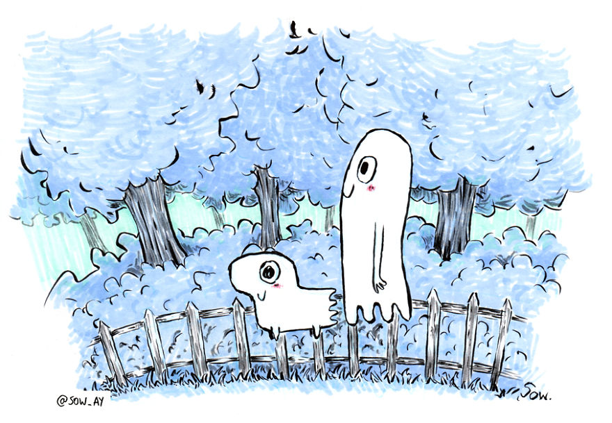 I Draw The Adventures Of A Little Ghost And His Cute Dog