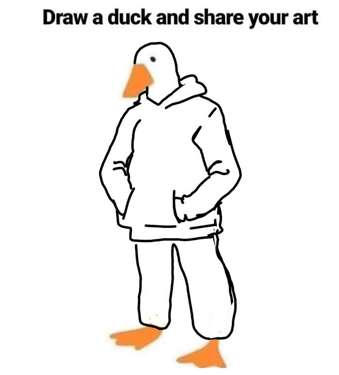Drawing-Duck-People-Art