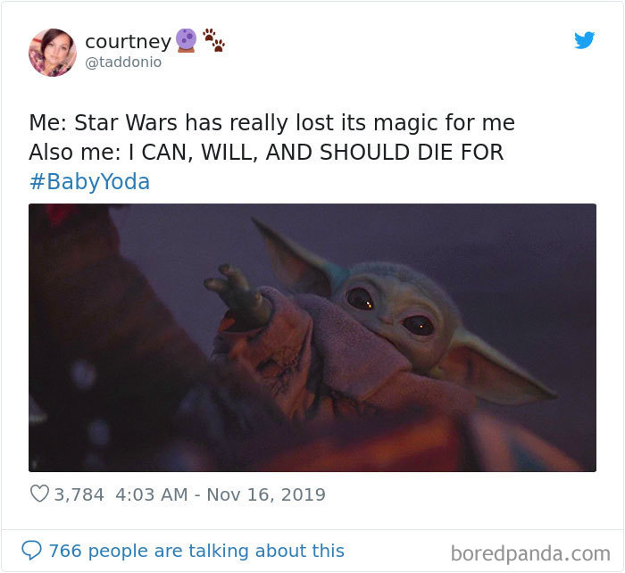Cute Grogu meme showing Baby Yoda wrapped in a blanket with humorous Star Wars caption.