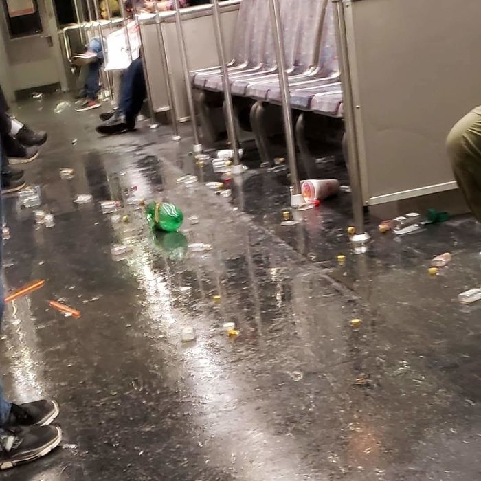 The MBTA (Boston Subway) After The Superbowl Parade