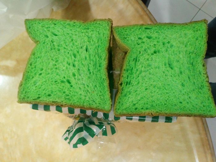 In Malaysia We Have Green Toast Infused With A Fragrant Leaf Called Pandan