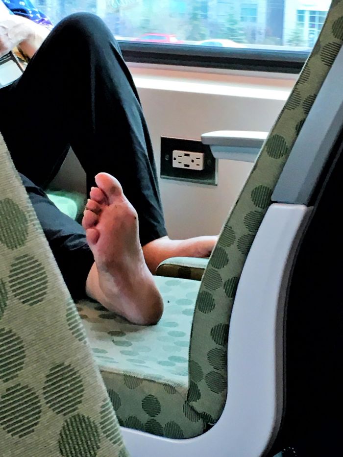 See?! Canadians Can Be Trashy Too. Seen On The Toronto Go Train