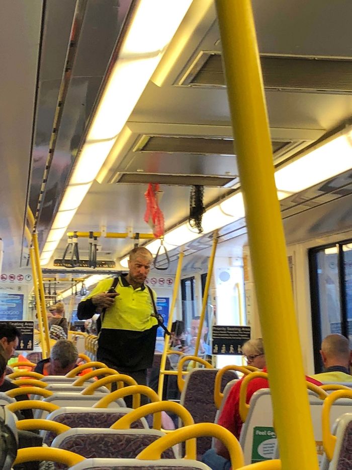 Just Some Panties Hanging From The Train Ceiling