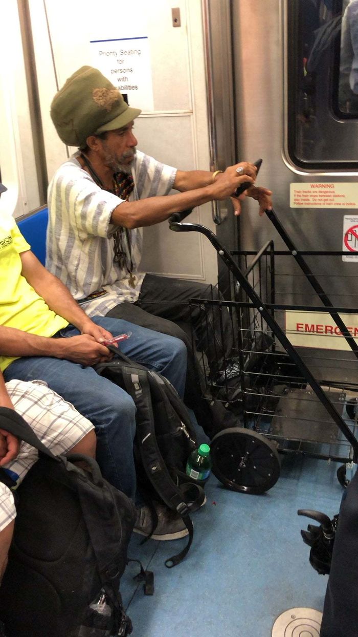 This Guy Playing Music With His Phone Speakers, On The 5:45 AM Path Train To NYC