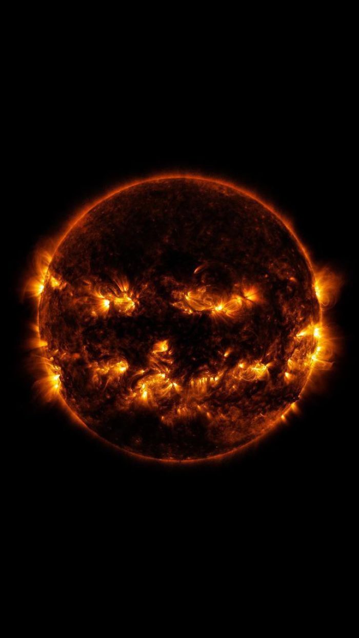 Nasa Shares Photo Of Sun Resembling A Jack-O'-Lantern