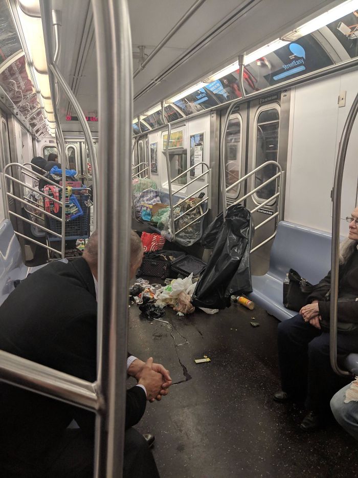 Has Anyone Else Seen A Subway In Worse Shape Than This? This Isn't Something That Can Become An Acceptable Norm