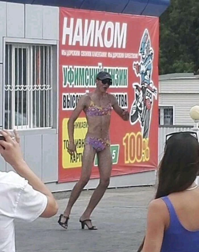 Russian Gas Station Offers Free Fuel For Anyone In A Bikini, Doesn’t Expect Guys Would Dress Down, Too Russian Gas Station Offers Free Fuel For Anyone In A Bikini, Doesn’t Expect Guys Would Dress Down, Too