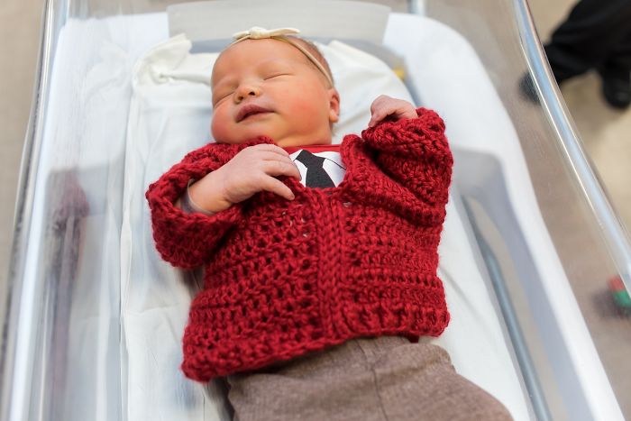Hospital Dresses Newborns In Cute Red Cardigans To Honor Mister Rogers