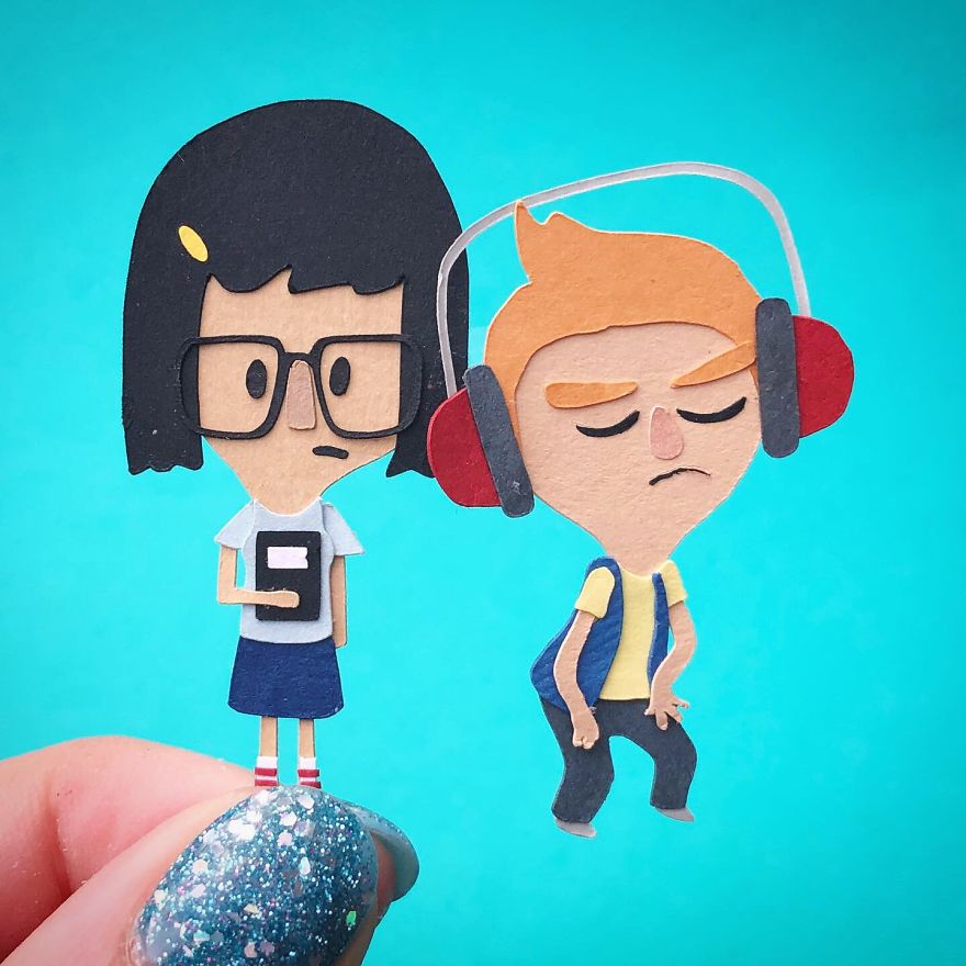 I Made A Huge Paper Art Scene Of The Characters From Bob's Burgers