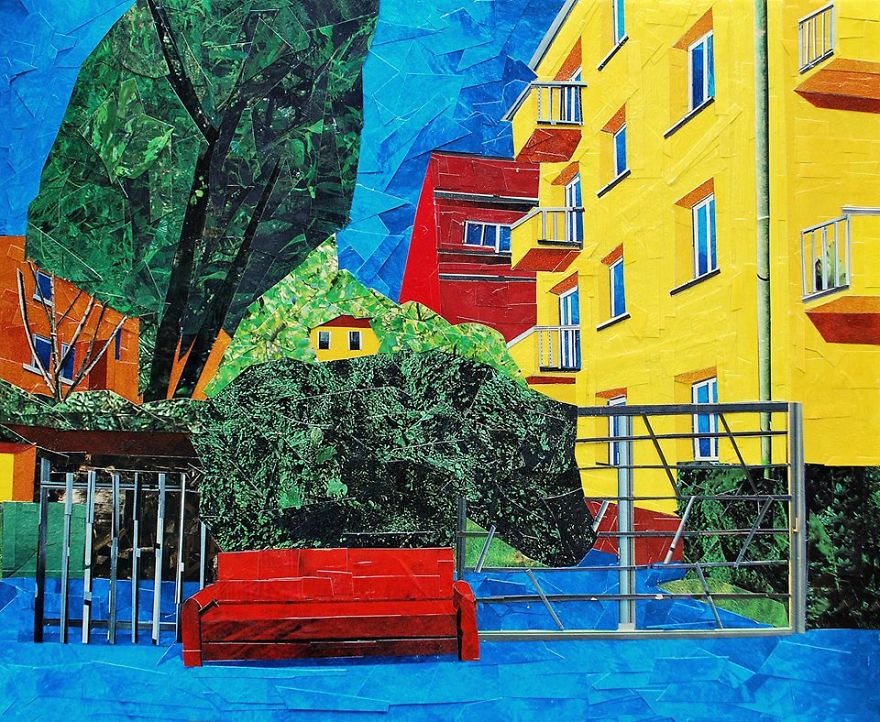 "Red Couch", 27x33 cm