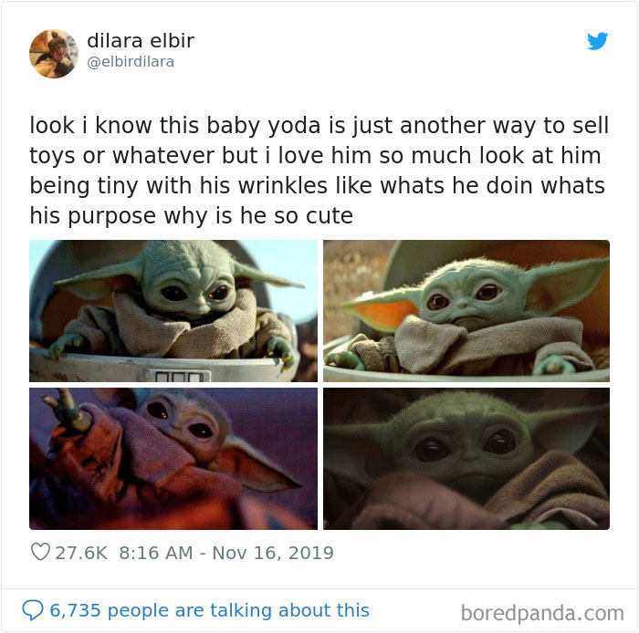 Cute Grogu memes showing Baby Yoda in various adorable poses, capturing his tiny, wrinkled charm.