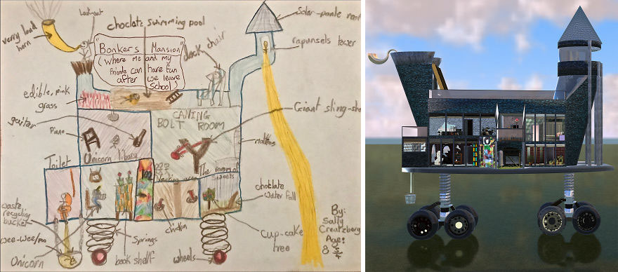 We Asked Kids To Describe Their Dream Houses And Made Them In 3D Then Evaluated Their Worth (16 Pics)