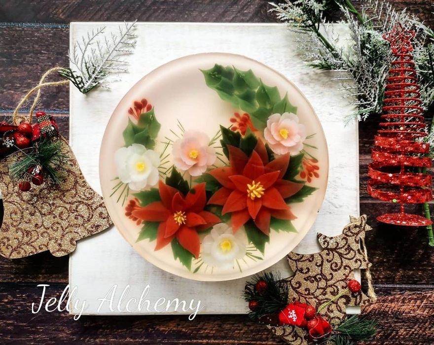 I Handcraft Realistic Floral 3D Jelly Koi Ponds, Birds And Characters.