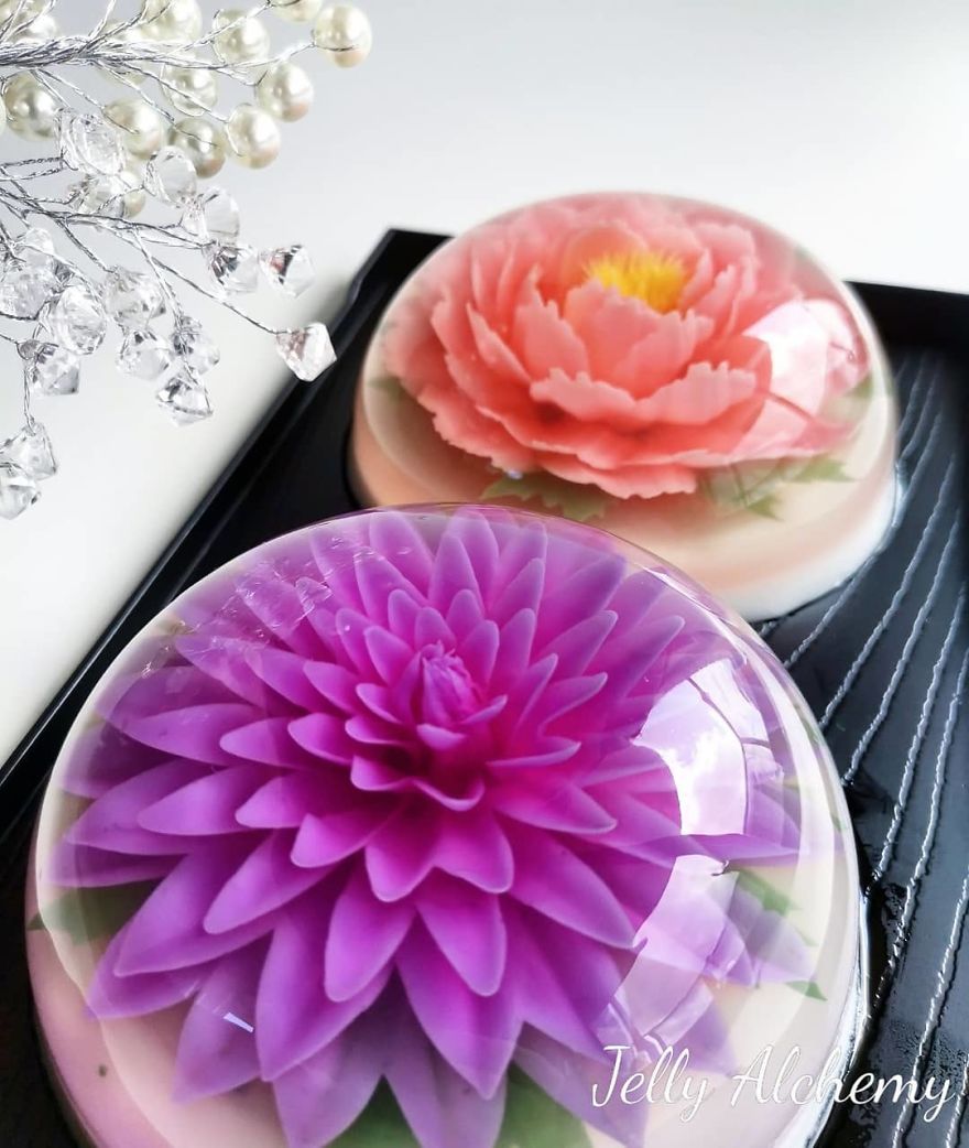 I Handcraft Realistic Floral 3D Jelly Koi Ponds, Birds And Characters.