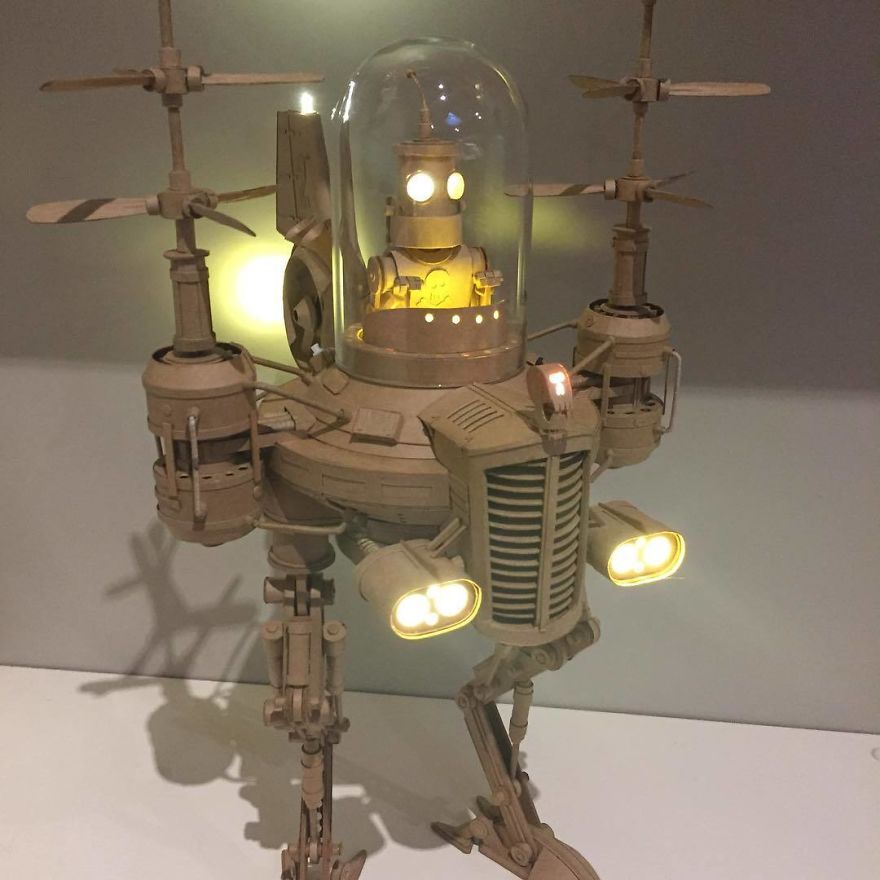#2 Is Complete! #papercraft #robotsculpture #cardboardart #robotart