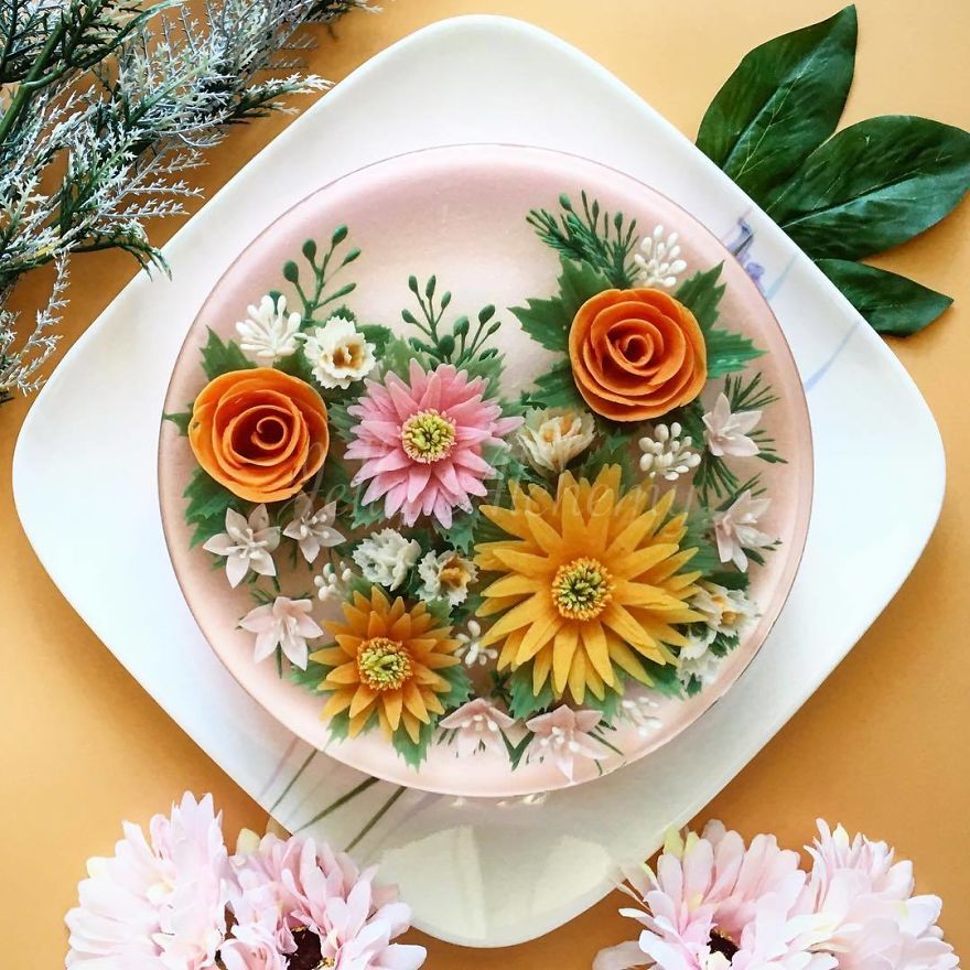 I Handcraft Realistic Floral 3D Jelly Koi Ponds, Birds And Characters.