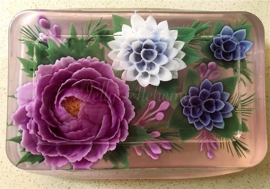 I Handcraft Realistic Floral 3D Jelly Koi Ponds, Birds And Characters.