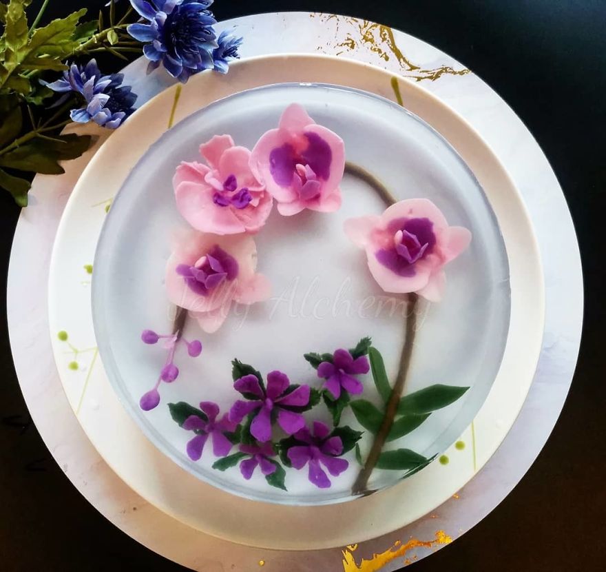 I Handcraft Realistic Floral 3D Jelly Koi Ponds, Birds And Characters.