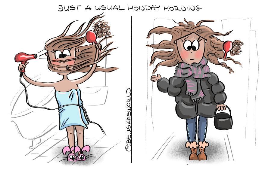 I Create Cute Illustrations About The Daily Small Struggles, Happy Moments And Everyday Situations Of A Hungarian Young Lady.