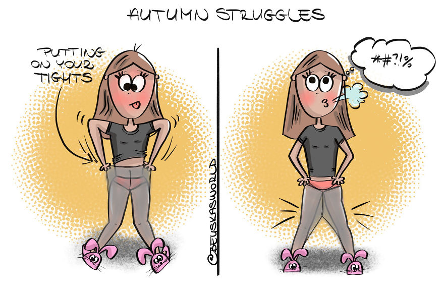 I Create Cute Illustrations About The Daily Small Struggles, Happy Moments And Everyday Situations Of A Hungarian Young Lady.