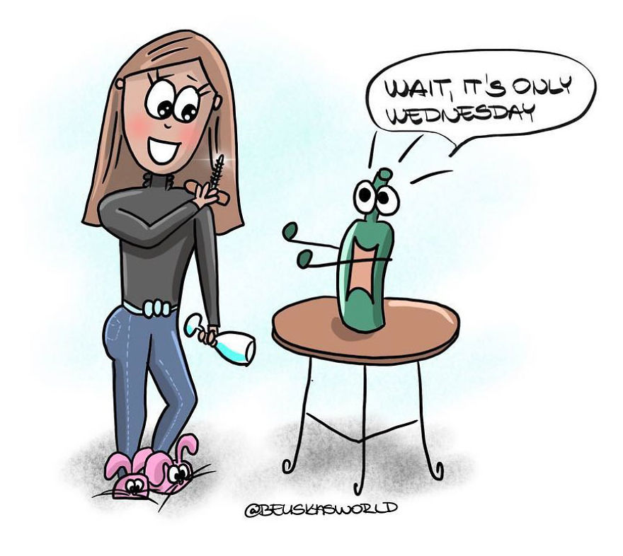 I Create Cute Illustrations About The Daily Small Struggles, Happy Moments And Everyday Situations Of A Hungarian Young Lady.