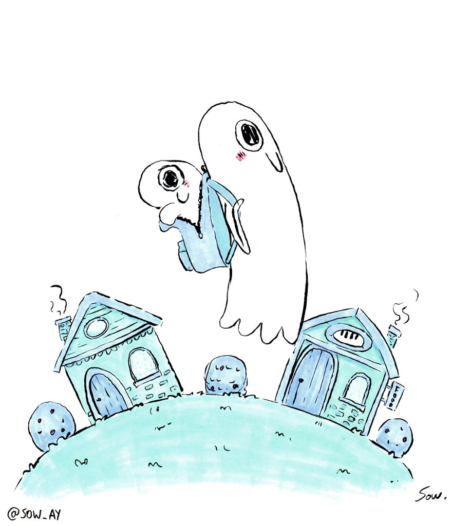 I Draw The Adventures Of A Little Ghost And His Cute Dog