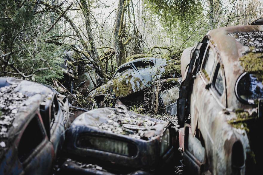 An Amazing Car Graveyard In Sweden