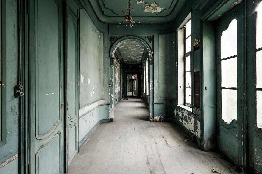 A Belgian Hallway In A Beautiful Shade Of Green