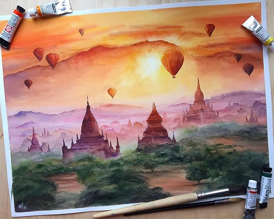 I've Combined Two Hobbies So Decorated Soap Became A Part Of Watercolor Painting