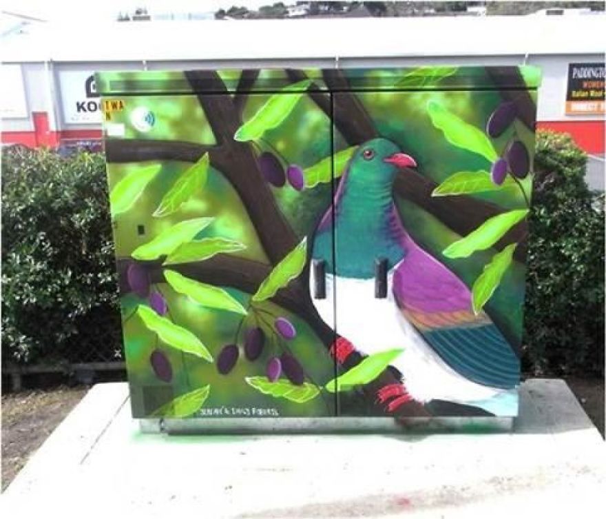 Native Kereru Wood Pigeon And Tawa Tree By Kane “Scream” Smith And Emily Roberts