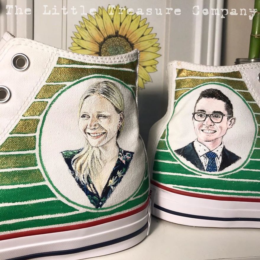 Portraits On Custom Wedding Shoes