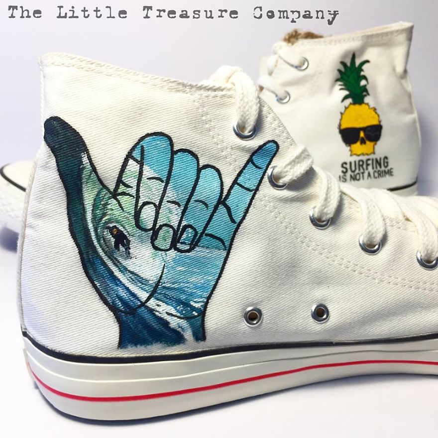 Shoes Painted For Surfer Ben Gravy
