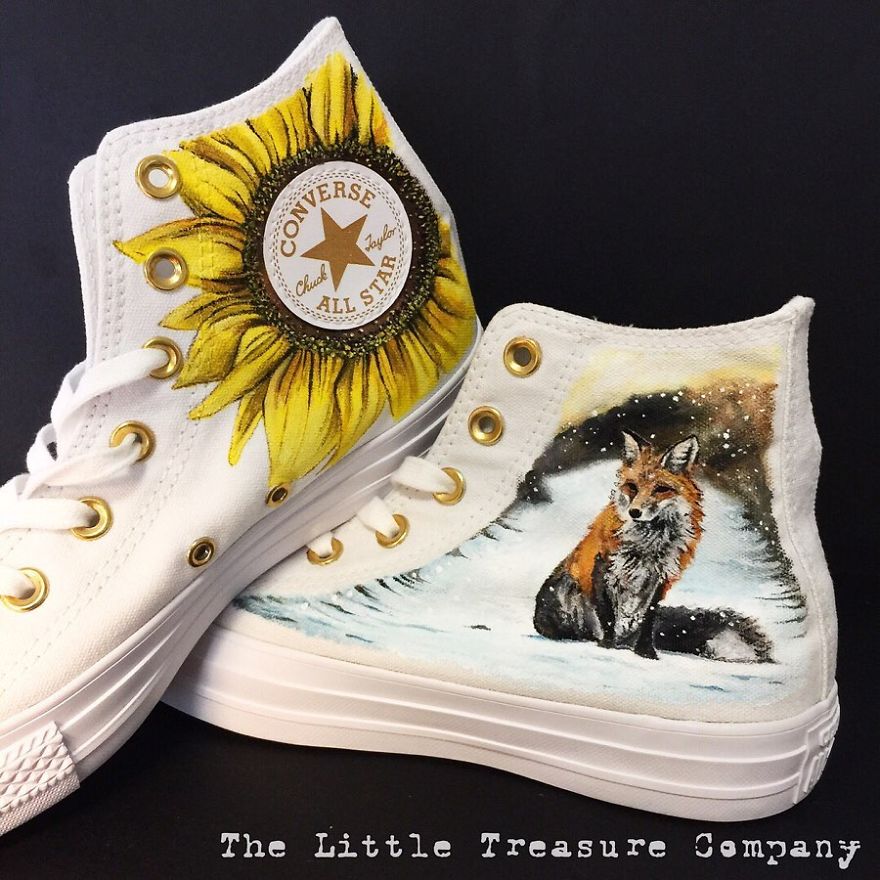 Hand-Painted Nature Themed Shoes