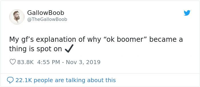 Girlfriend Explains Why “OK Boomer” Became A Thing & She’s Spot On Girlfriend Explains Why “OK Boomer” Became A Thing & She’s Spot On