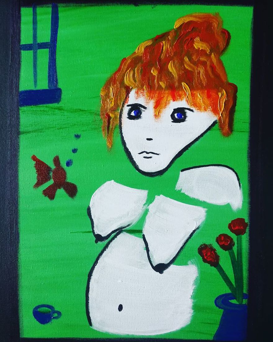 Poisson Et Trois Roses Rouges