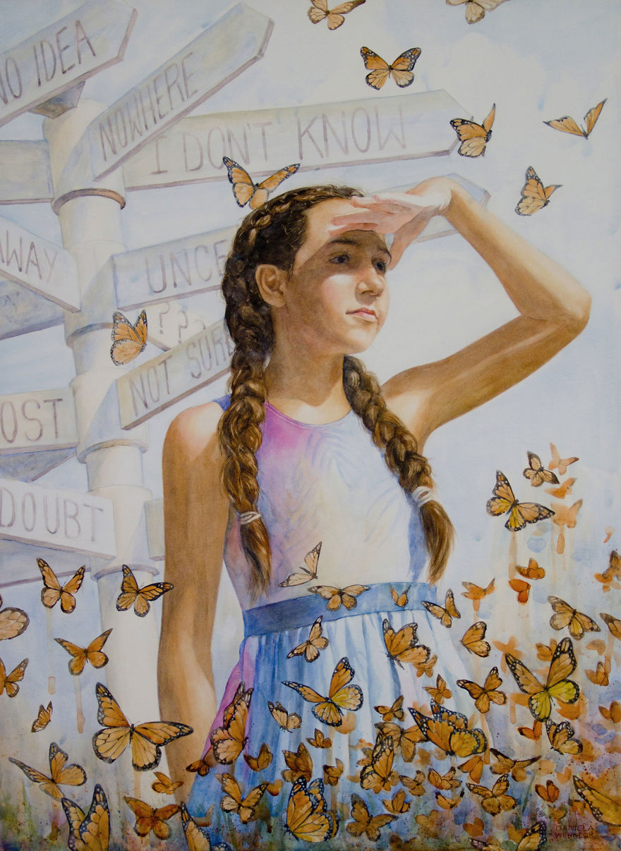 Watercolor Portraits Of Children From Foster Care