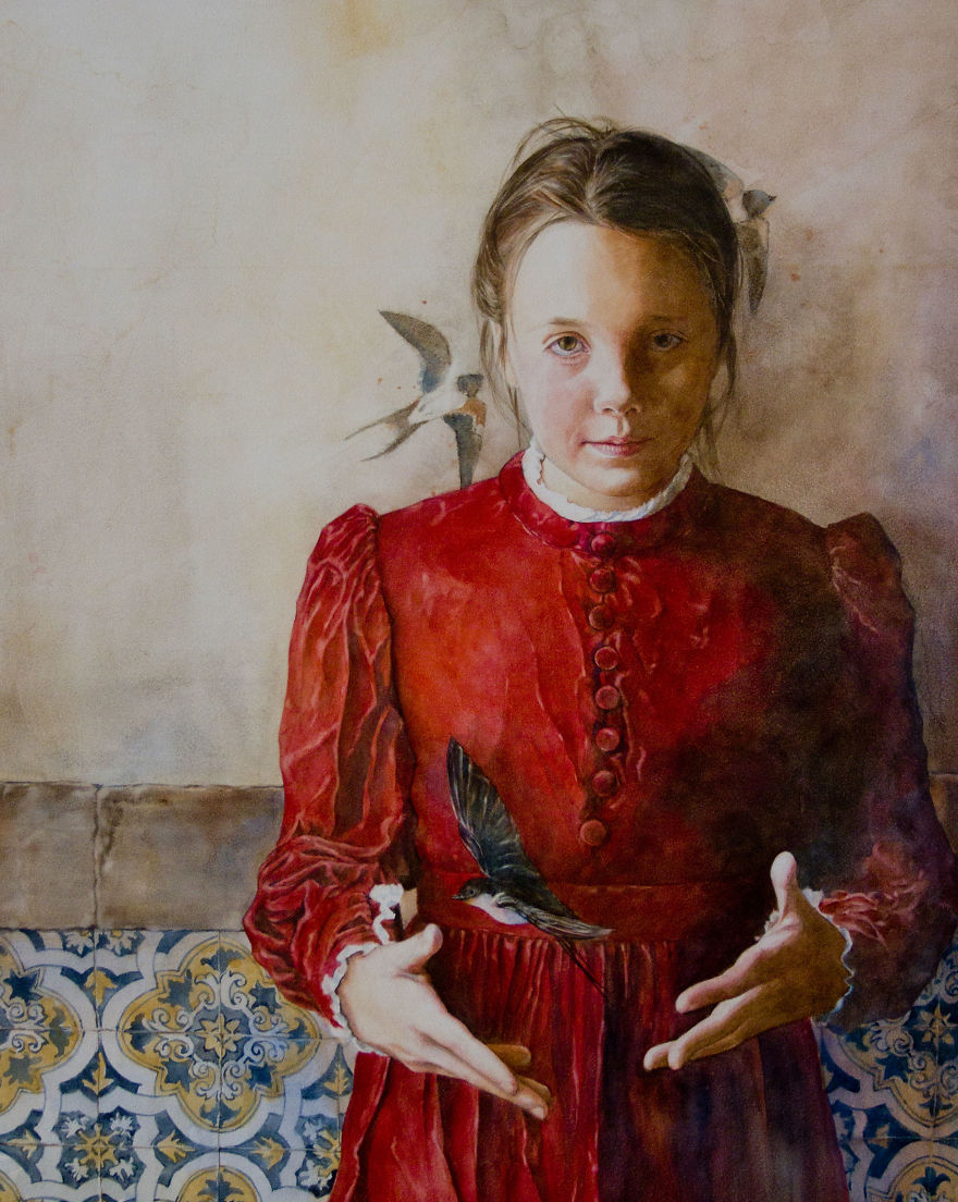 Watercolor Portraits Of Children From Foster Care