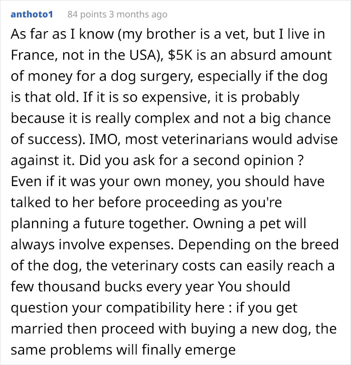 "My Fianc&eacute;e Isn&rsquo;t Speaking To Me After I Used 'Our' Money To Help My Dog"