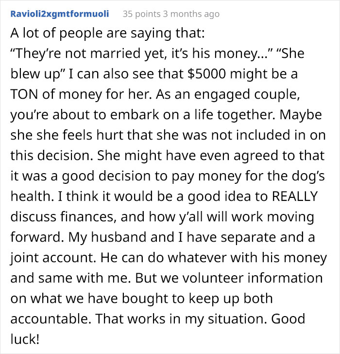 "My Fianc&eacute;e Isn&rsquo;t Speaking To Me After I Used 'Our' Money To Help My Dog"