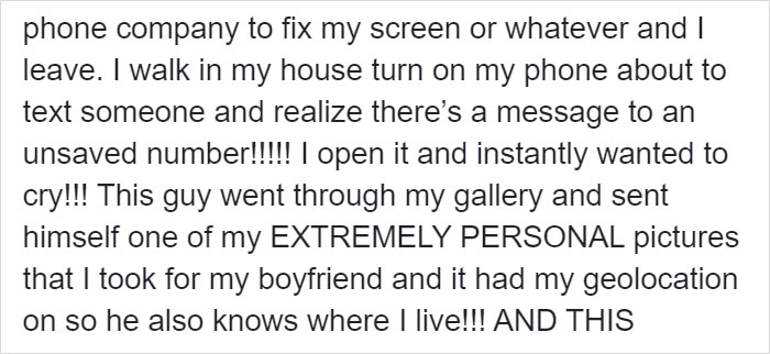 Woman Posts A Warning For People After Realizing Apple Employee Stole Her Nudes Woman Posts A Warning For People After Realizing Apple Employee Stole Her Nudes