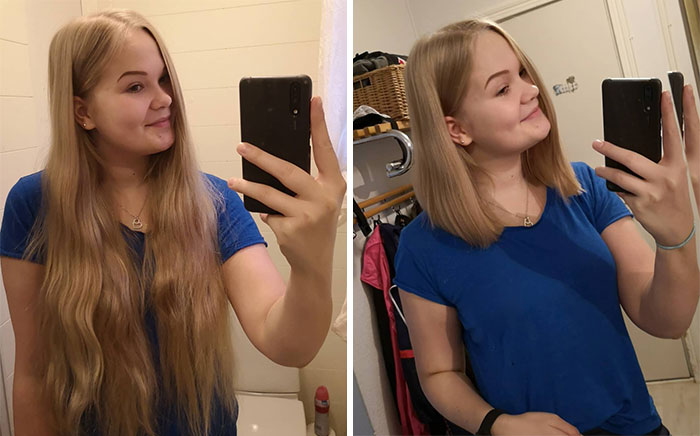 Today I Went To Cut The Hair Short And Send Them To "Little Princess Trust"