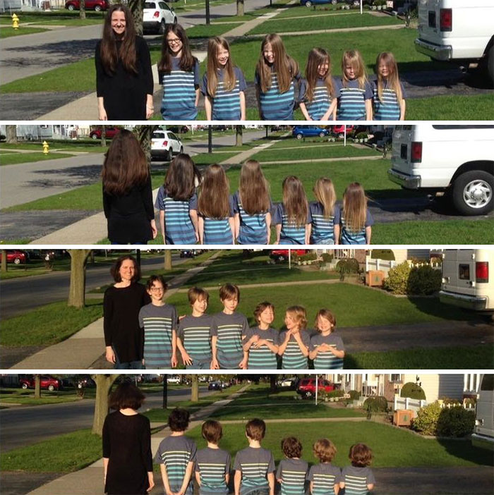 Today My Six Children And I Donated Over 17 Feet Of Hair To Children With Hair Loss