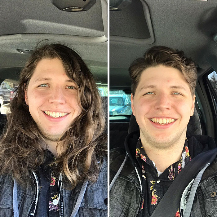 After Growing It Out For 2 Years I Finally Donated About A Foot Of Hair To Children With Hair Loss. I Am Happy To Help Out A Good Cause