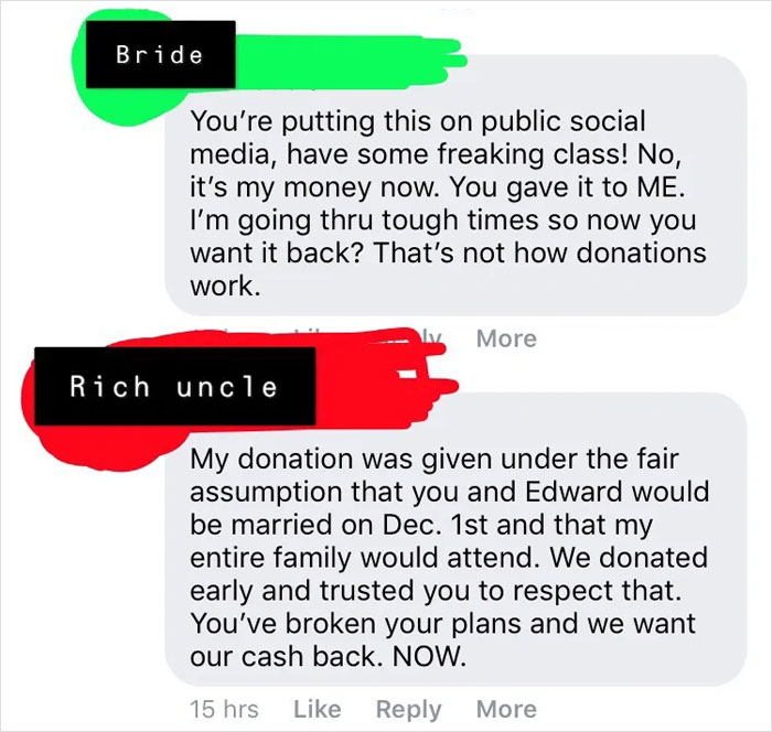 Delusional Bride Cancels Wedding, Thinks It's Okay To Spend The $30K That Guests Donated For It