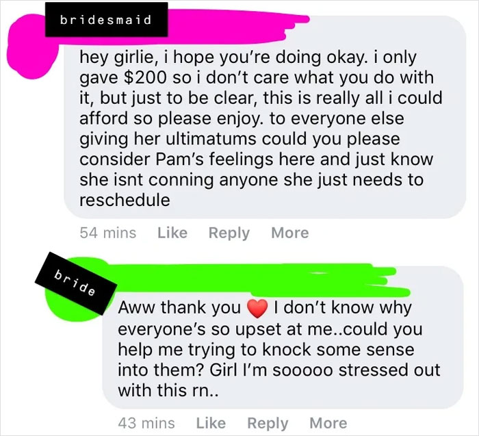 Delusional Bride Cancels Wedding, Thinks It's Okay To Spend The $30K That Guests Donated For It
