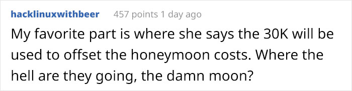 Delusional Bride Cancels Wedding, Thinks It's Okay To Spend The $30K That Guests Donated For It Delusional Bride Cancels Wedding, Thinks It's Okay To Spend The $30K That Guests Donated For It